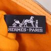 Shopping bag Hermès Cannes in tela bicolore bianca e gialla a righe - Detail D3 thumbnail
