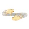 Open Cartier Panthère bracelet in 3 golds and stainless steel - 00pp thumbnail