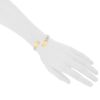 Bracelet ouvert Cartier Panthère en or jaune, or blanc, or rose et acier - Detail D1 thumbnail