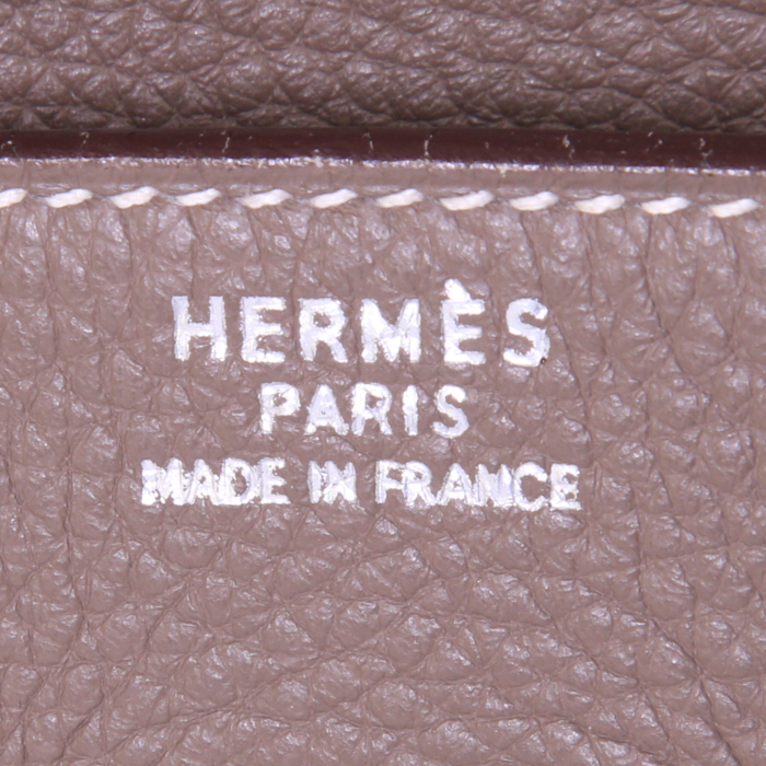 Hermes Birkin 35 cm handbag in etoupe togo leather - Detail D3