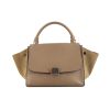 Celine Trapeze small model handbag in taupe leather and taupe suede - 360 thumbnail