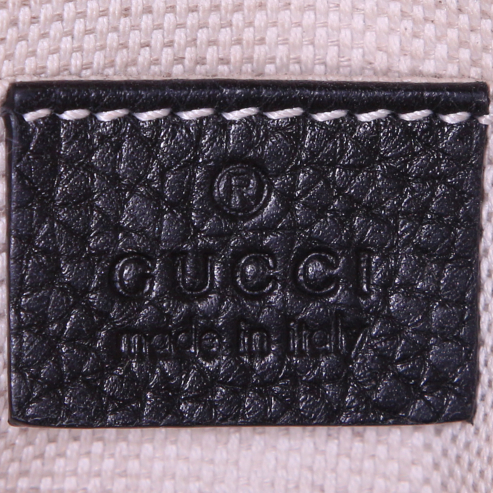 Borsa a tracolla Gucci Soho Disco in pelle martellata nera - Detail D3