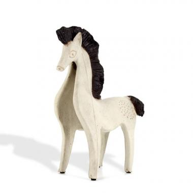 Bruno Gambone, "Horse", sculpture in enamelled stoneware from the 1970's, signed