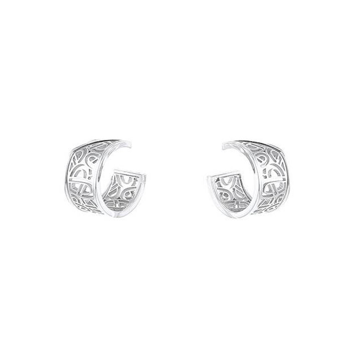 Poiray Coeur Fil earrings in white gold - 00pp