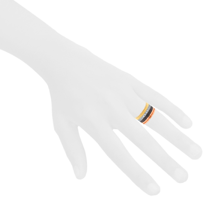 Anello Boucheron Quatre modello grande in oro rosa,  oro bianco e oro giallo - Detail D1