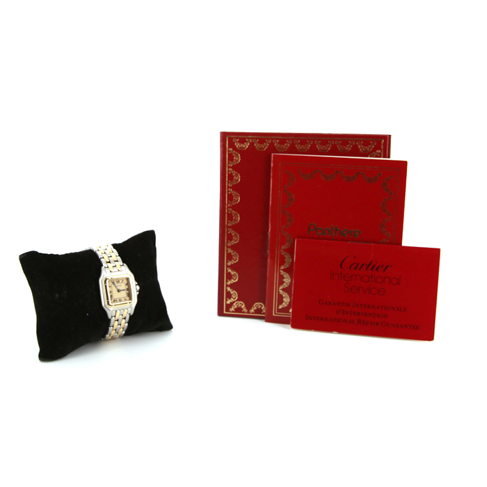 Cartier Panthère watch in yellow gold and stainless steel Circa  1980 - Detail D2