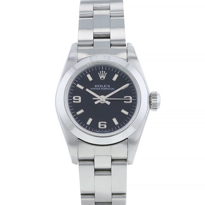 Rolex Lady Oyster Perpetual watch in stainless steel Ref:  67180 Circa  1998 - Detail D1