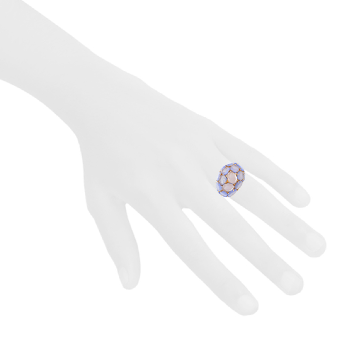 Bague Pomellato Capri en or rose et calcédoine - Detail D1