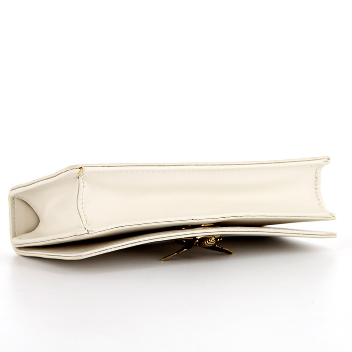 Dior Abeille pouch in cream color leather - Detail D4