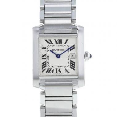 Reloj Cartier Tank Française  modelo mediano de acero Ref :  2465 Circa  2000