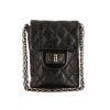 Chanel Mini 2.55 shoulder bag in black quilted leather - 360 thumbnail