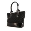 Burberry shopping bag in black quilted canvas and black leather - 00pp thumbnail