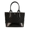 Burberry shopping bag in black quilted canvas and black leather - 360 thumbnail