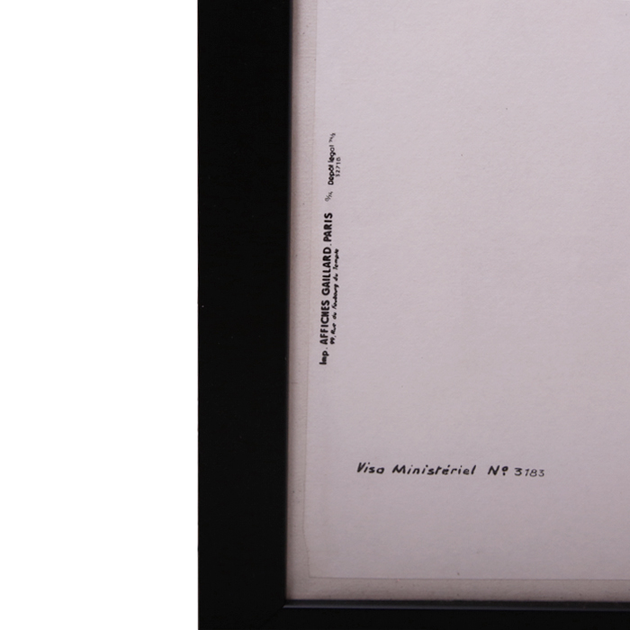 "La Piscine", vintage poster from the movie starring Alain Delon and Romy Schneider, mounted on linen and framed, of 1969 - Detail D1