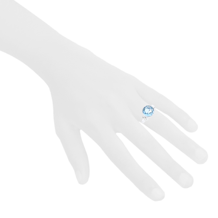 Half-articulated Poiray Indrani small model ring in white gold and topaz - Detail D1