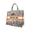 Dior Book Tote shopping bag in beige, blue and orange canvas - 00pp thumbnail