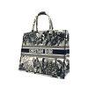 Dior Book Tote shopping bag in white and blue canvas - 00pp thumbnail