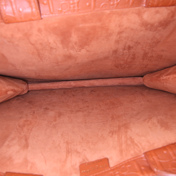 Sac cabas Dior Book Tote en cuir monogram marron - Detail D2