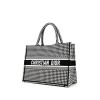 Shopping bag Dior Book Tote modello piccolo in tela nera e bianca motivo pied de poule - 00pp thumbnail