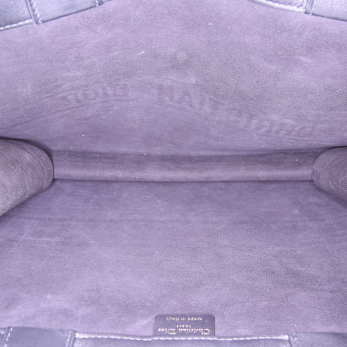 Shopping bag Dior Book Tote in pelle nera - Detail D2