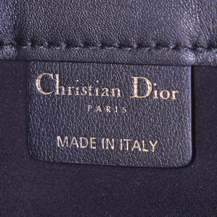 Shopping bag Dior Book Tote in pelle nera - Detail D3