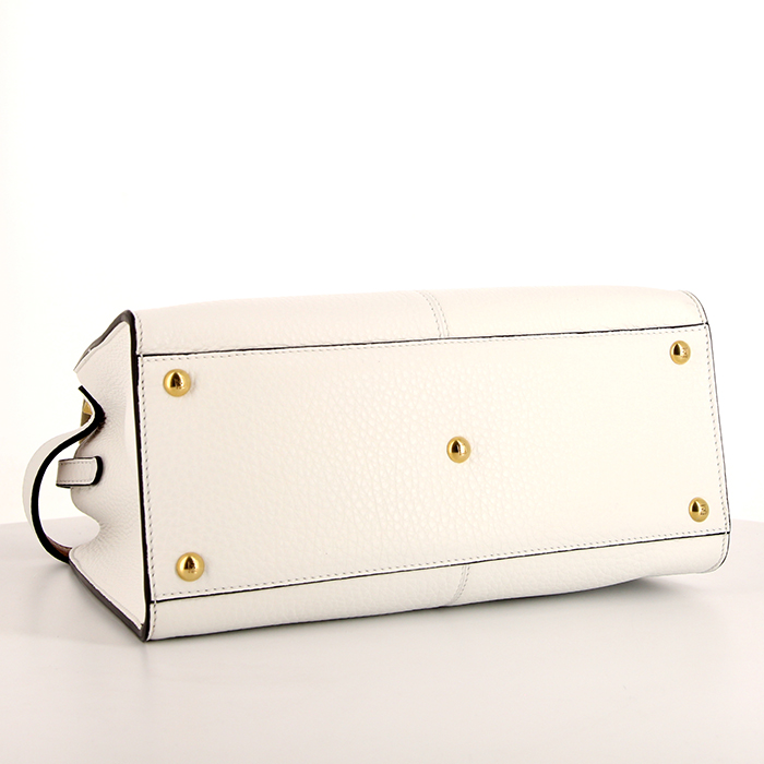 Sac à main Fendi X-lite moyen modèle en cuir grainé blanc - Detail D5