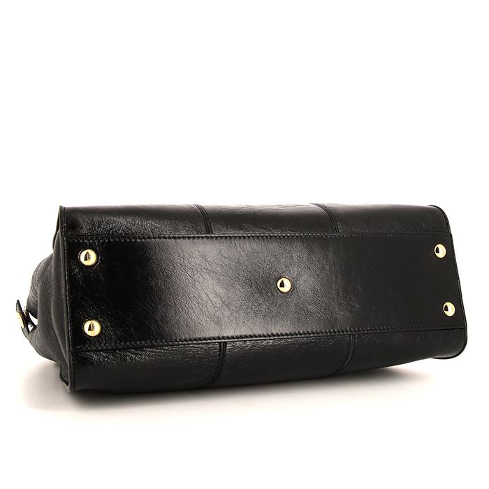 Sac à main Fendi Peekaboo moyen modèle en cuir verni noir - Detail D5