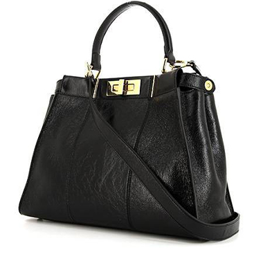Peekaboo leather handbag Fendi Black in Leather - 37284288