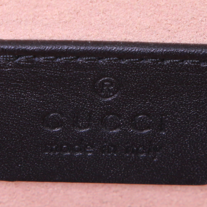 Gucci Dionysus shoulder bag in black monogram suede and black patent leather - Detail D4