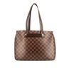 Bolso de mano Louis Vuitton Parioli en lona a cuadros ébano y cuero marrón - 360 thumbnail