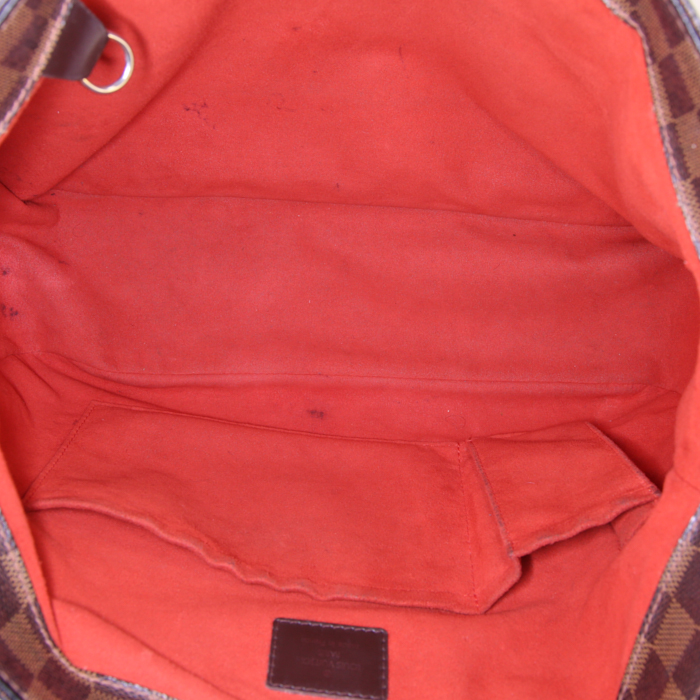 Borsa Louis Vuitton Parioli in tela a scacchi ebana e pelle marrone - Detail D2