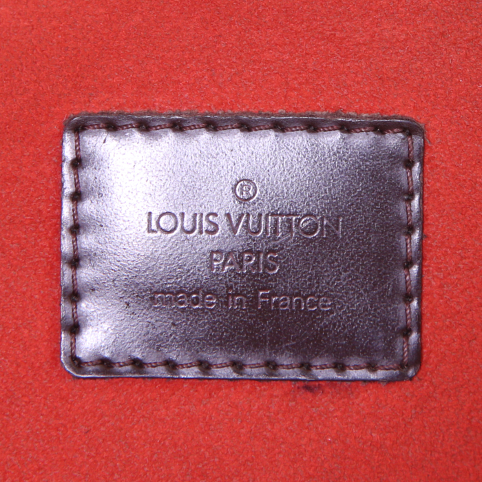 Borsa Louis Vuitton Parioli in tela a scacchi ebana e pelle marrone - Detail D3