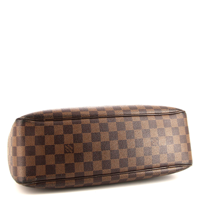 Louis Vuitton Parioli handbag in ebene damier canvas and brown leather - Detail D4