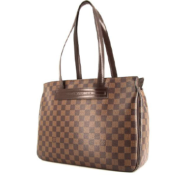 Borsa Louis Vuitton Parioli in tela a scacchi ebana e pelle marrone