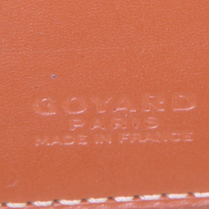Borsellino Goyard in tela monogram cerata marrone - Detail D2