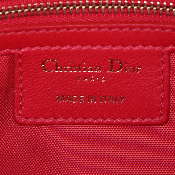 Sac à main Dior Soft en cuir cannage rouge - Detail D3