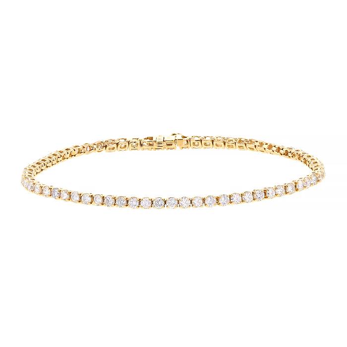 Bracelet ligne en or jaune 14 carats et diamants (4.70 carat) - 00pp