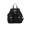 Prada mini backpack in black canvas and black leather - 360 thumbnail