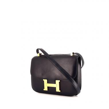 Borsa Hermes Constance in pelle box blu notte