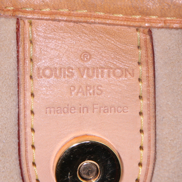 Borsa Louis Vuitton Galliera in tela monogram marrone e pelle naturale - Detail D3