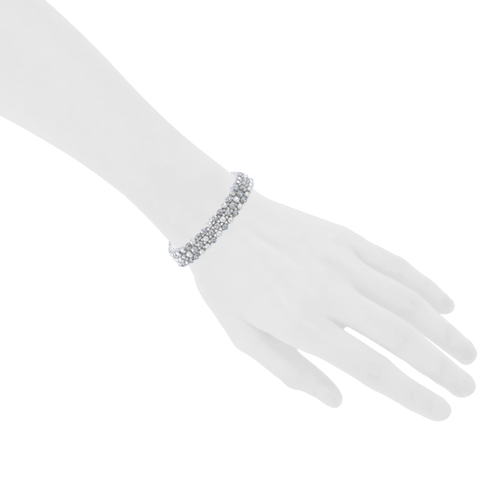 Bracelet Cartier Nouvelle Vague en or blanc et diamants - Detail D1