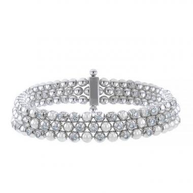 Bracelet Cartier Nouvelle Vague en or blanc et diamants