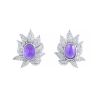 Vintage 1990's earrings in white gold,  diamonds and amethysts - 00pp thumbnail