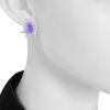 Vintage 1990's earrings in white gold,  diamonds and amethysts - Detail D1 thumbnail