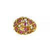 Vintage 1970's Cocktail ring in yellow gold,  diamonds and pink sapphires - 00pp thumbnail