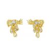 Articulated Vintage 1960's earrings in yellow gold and diamonds - 00pp thumbnail