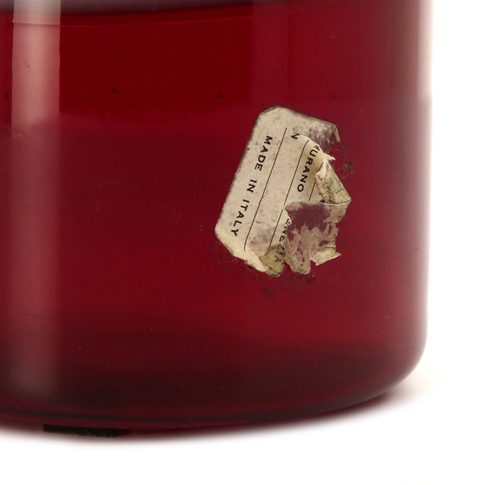 Fulvio Bianconi, Murano blown glass "a fasce" bottle made for Venini in the 1950’s, signed - Detail D3