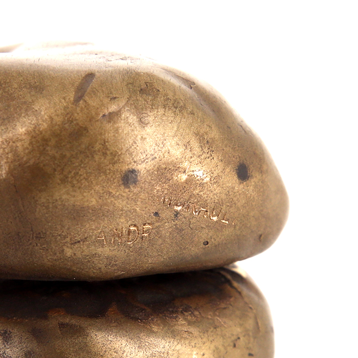 Michel Andrault, "La Mort", sculpture en bronze doré, signée, des années 1970/80 - Detail D1