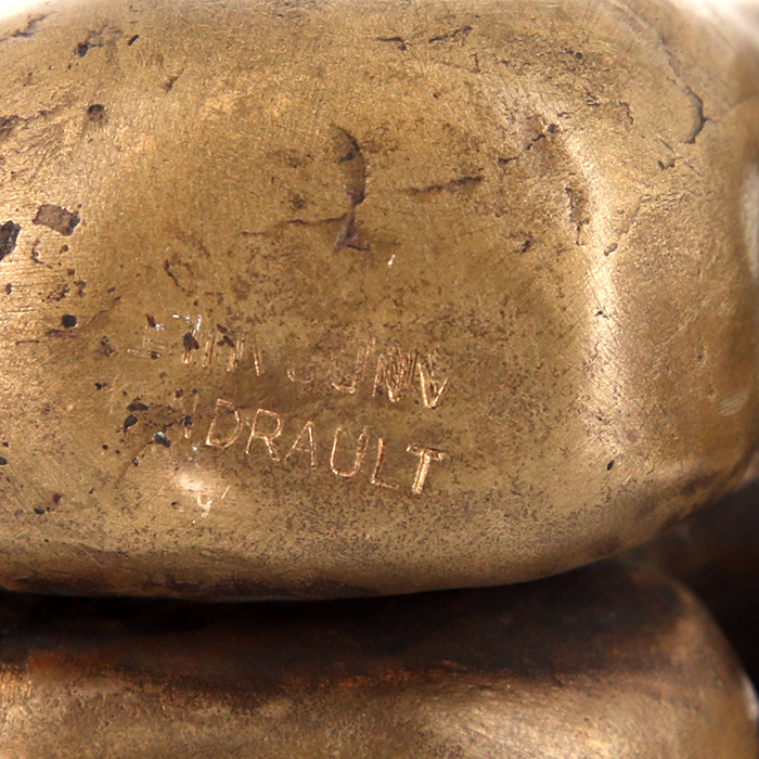 Michel Andrault, "La Mort", sculpture en bronze doré, signée, des années 1970/80