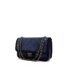 Bolso de mano Chanel Timeless en tejido de lana azul y negro - 00pp thumbnail
